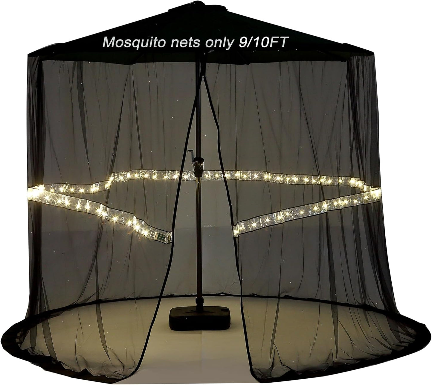 10FT Mosquito Net for Patio Umbrella Outdoors Screen Polyester Hanging Tent (Mosquito Net Only) (10FT)