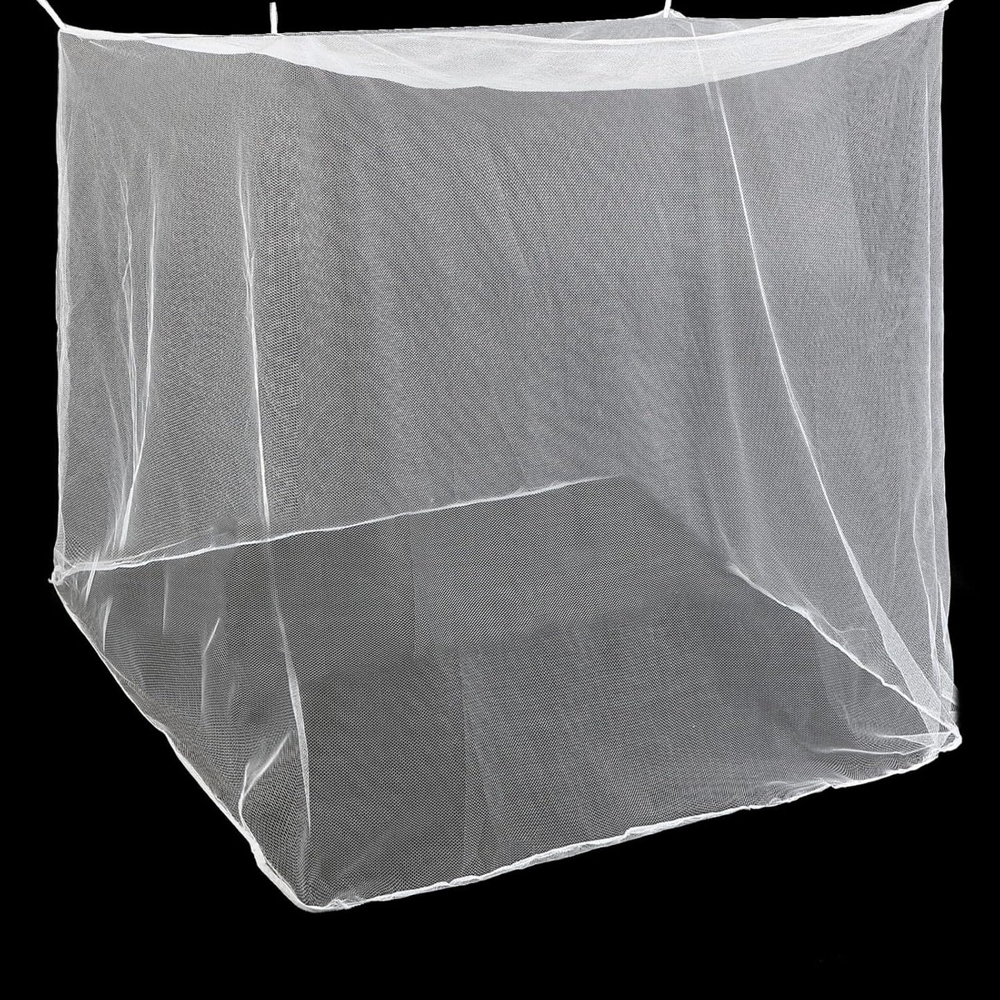 4 Corners Mosquito Net for Mosquiteros para Camas Bed Canopies Netting Bed Drapes Rectangular Mosquito Mesh for Camping Home Outdoor Travel(White,L75 X W79 X H67 Inch,Opening)