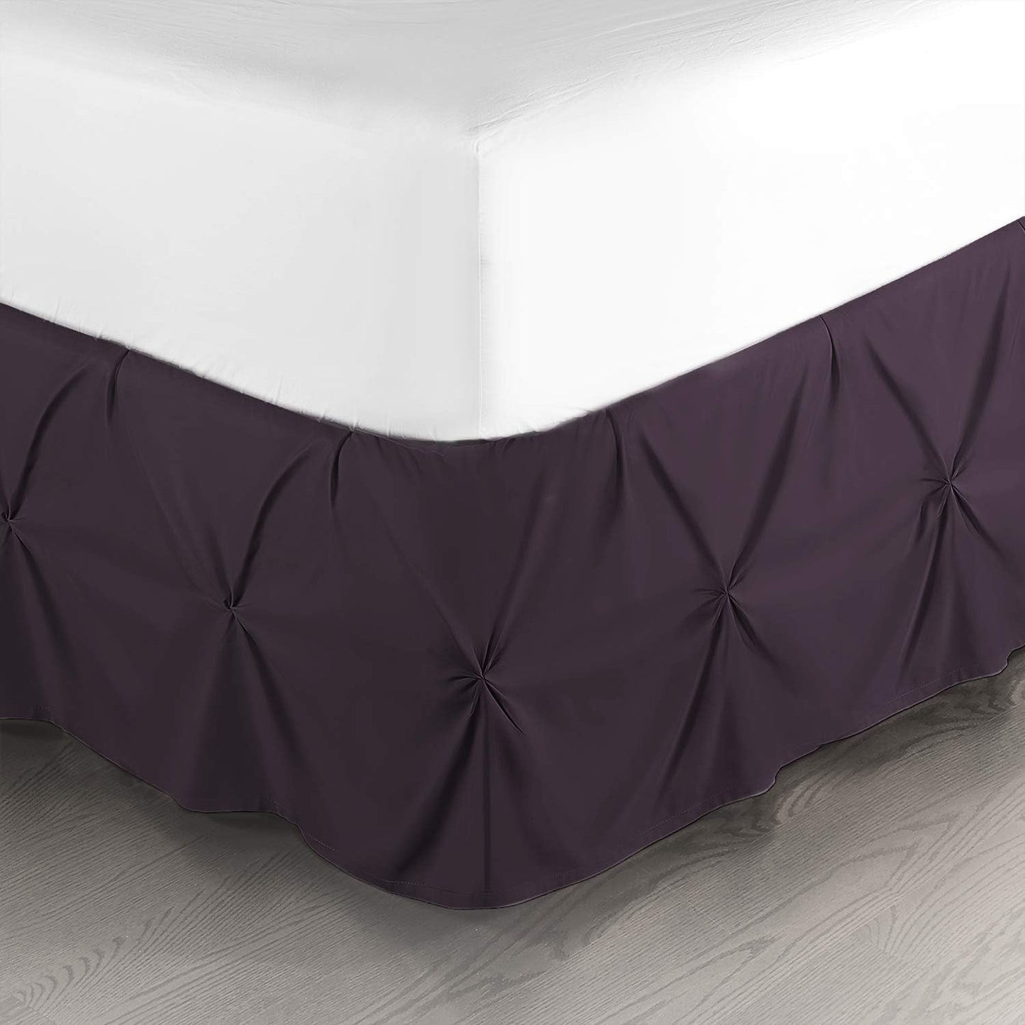 Nestl Dark Grey Bed Skirt Queen Size, Pinch Pleat Queen Bed Skirt, 14" Inch Drop Queen Bedskirt, Hotel Quality Dark Grey Bed Skirts Premium Microfiber Bedskirt for Queen Bed, Dark Grey Queen Bed Skirt