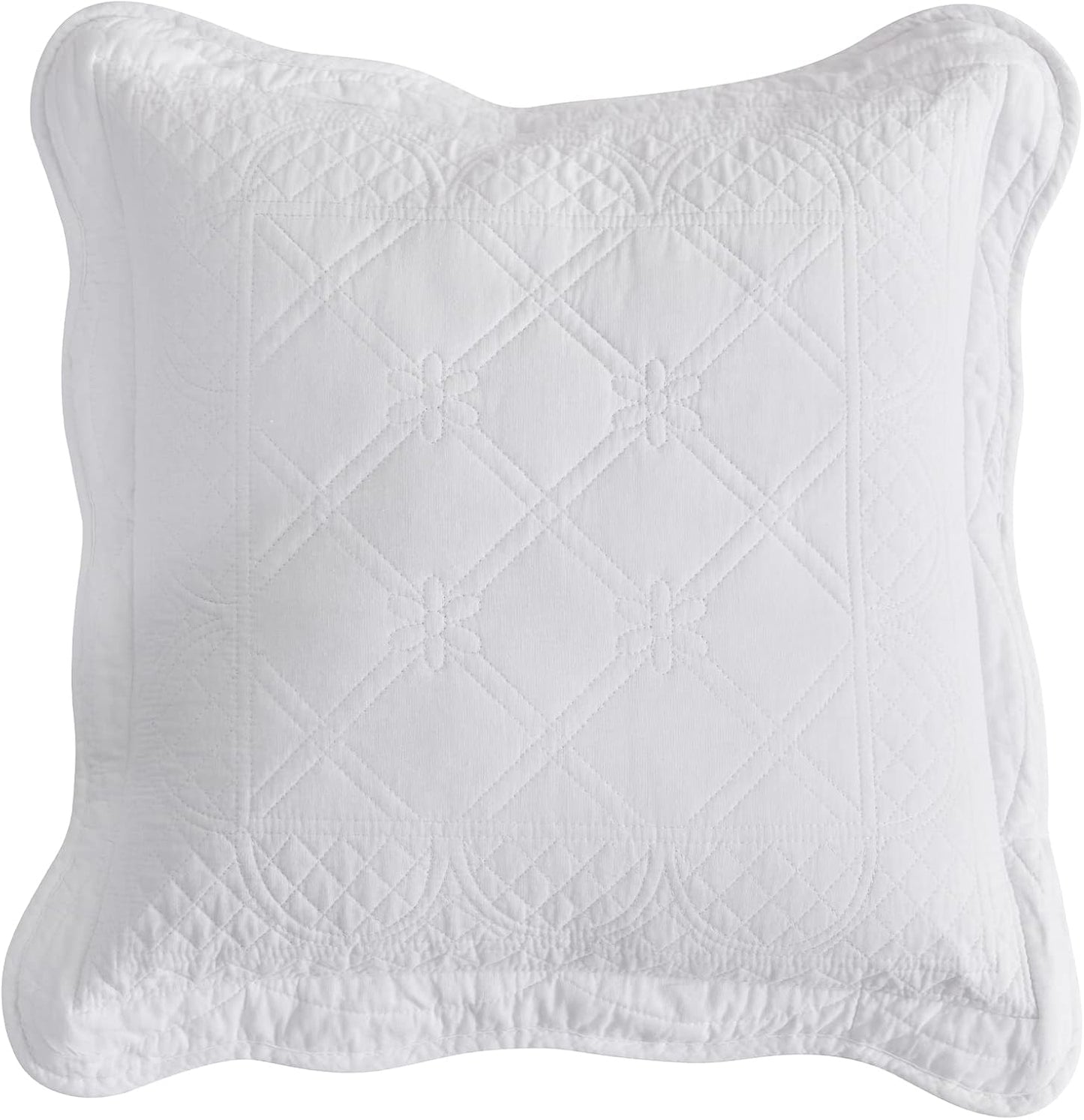 CHIXIN Oversized Cotton Bedspread King Size - Real Stitching - Luxury Quilted Bedding Cover for All Season, Reversible, Ultra Soft, Lightweight, 3 Piece, Pure White