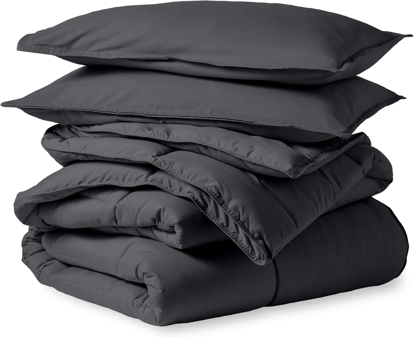 Bare Home Comforter Set - Twin Extra Long Size - Ultra-Soft - Goose Down Alternative - Premium 1800 Series - All Season Warmth (Twin/Twin XL, Grey)