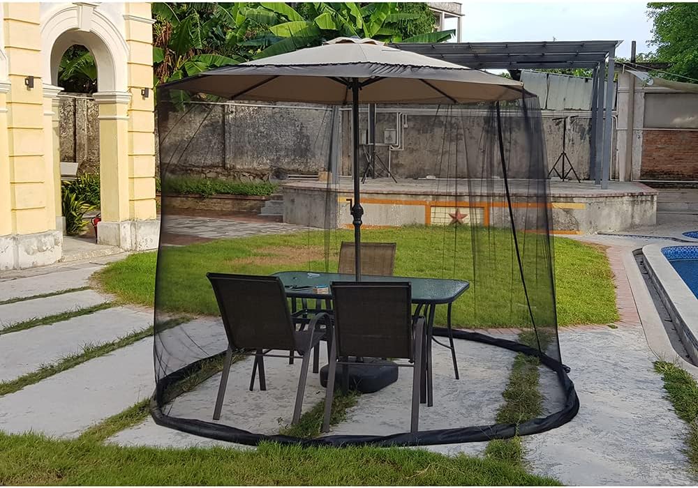 10FT Mosquito Net for Patio Umbrella Outdoors Screen Polyester Hanging Tent （Mosquito Net Only） (10FT)