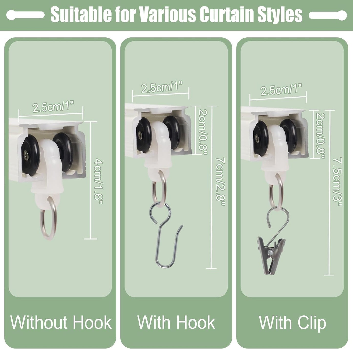 Curtain Track Ceiling Mount, Heavy Duty Aluminum Curtains Rail with Silent Rollers, Ceiling/Wall Mount Curtain Track System with Hooks for Bedroom Shower Living Room Divider (12FT)