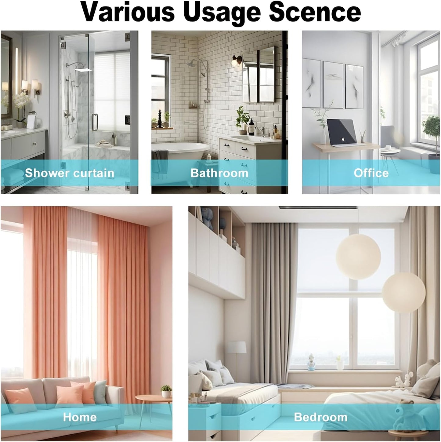 Self Adhesive Curtain Track,9.8FT Ceiling Curtain Track No Drill,Curtain Track Ceiling Mount, Curtain Track for RV,Trailer,Home