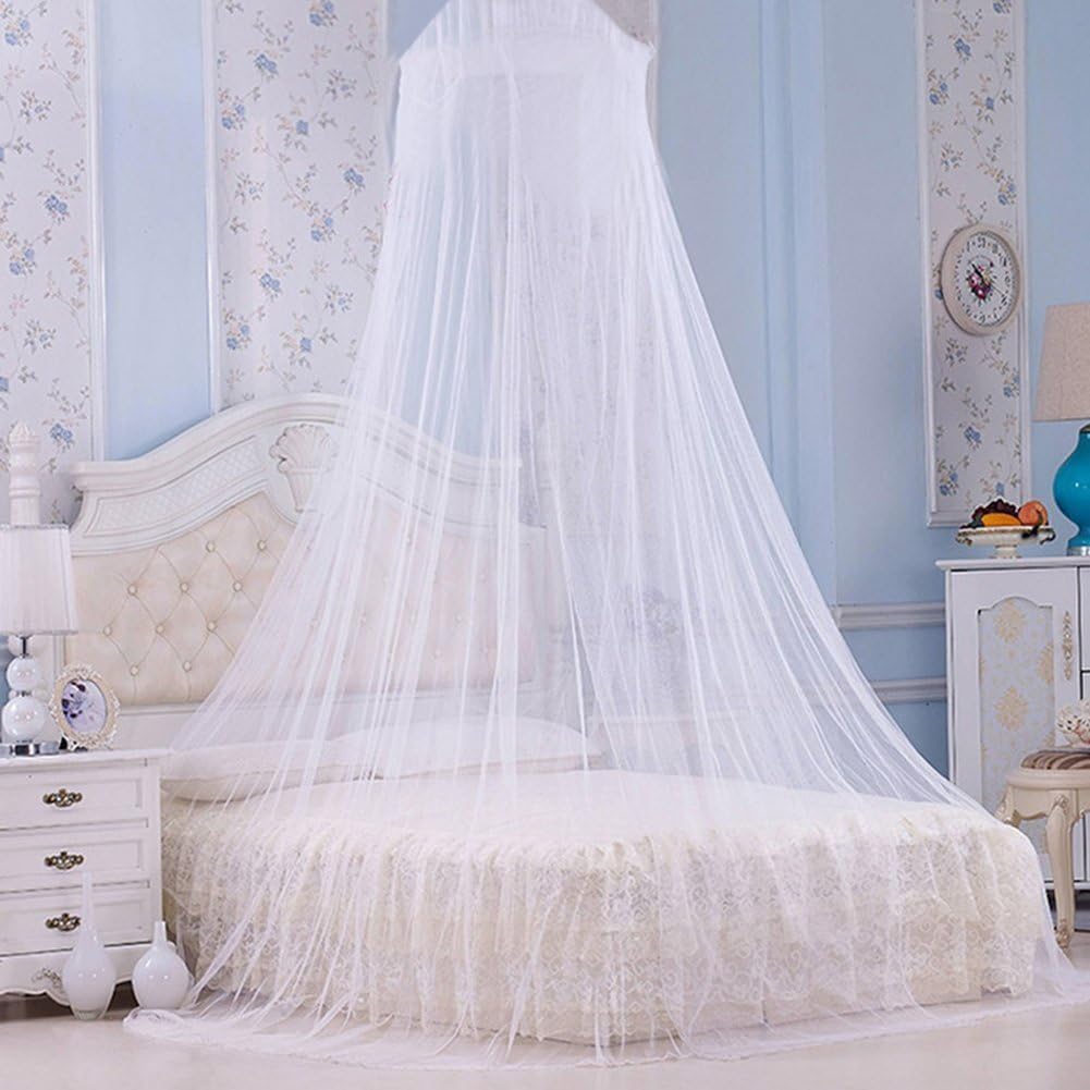 GOLF 1PCS Mosquito Nets, Insect Bug Protection Bed Canopy Elegant Lace Hanging Curtain, Ideal for Home Travel (White)