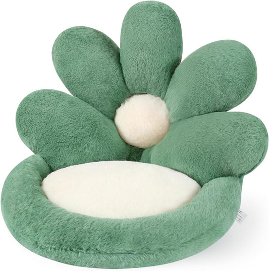 Ditucu Flower Shape Chair Pillow Cute Seat Cushion 19 inch Comfy Lazy Sofa Floor Pillows Dorm Seating for Bedroom Decor Green