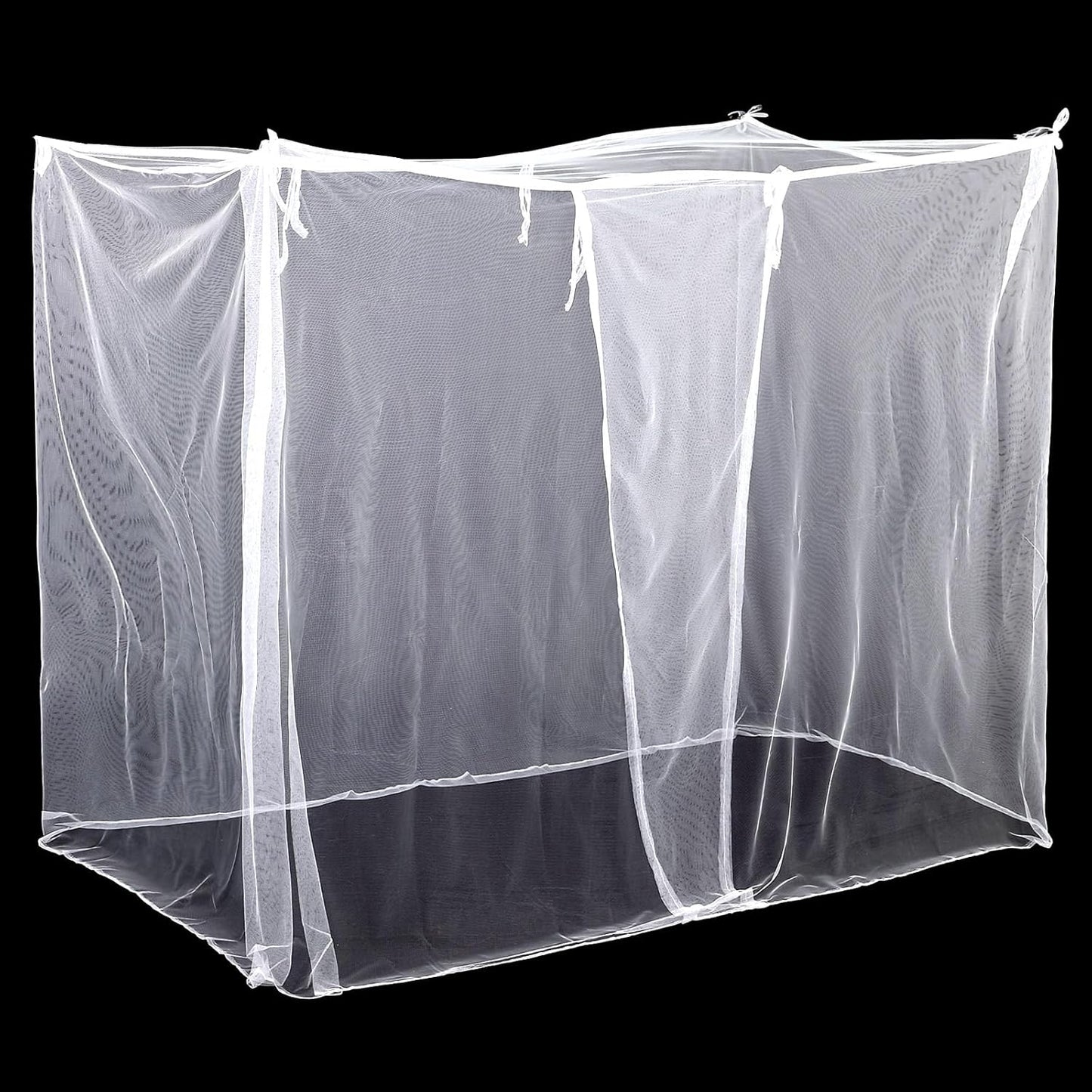 4 Corners Mosquito Net for Mosquiteros para Camas Bed Canopies Netting Bed Drapes Rectangular Mosquito Mesh for Camping Home Outdoor Travel(White,L75 X W79 X H67 Inch,Opening)
