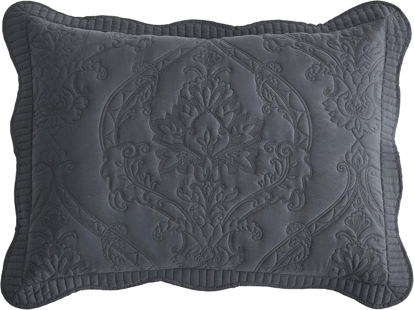 CHIXIN Oversized Bedspread Coverlet Set King Size - Lightweight Bedding Cover - Beautiful Stitching - 5 Piece Reversible Bedspread - Luxury Damask Paisley Pattern (King, Lagoon)