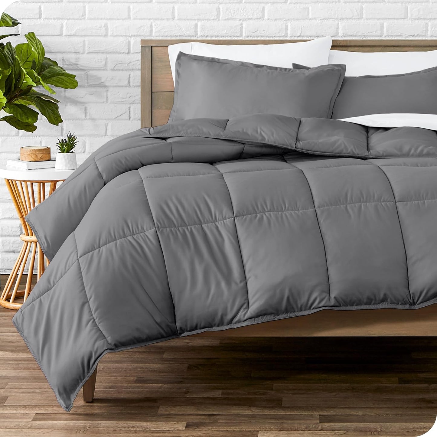 Bare Home Comforter Set - Twin Extra Long Size - Ultra-Soft - Goose Down Alternative - Premium 1800 Series - All Season Warmth (Twin/Twin XL, Grey)