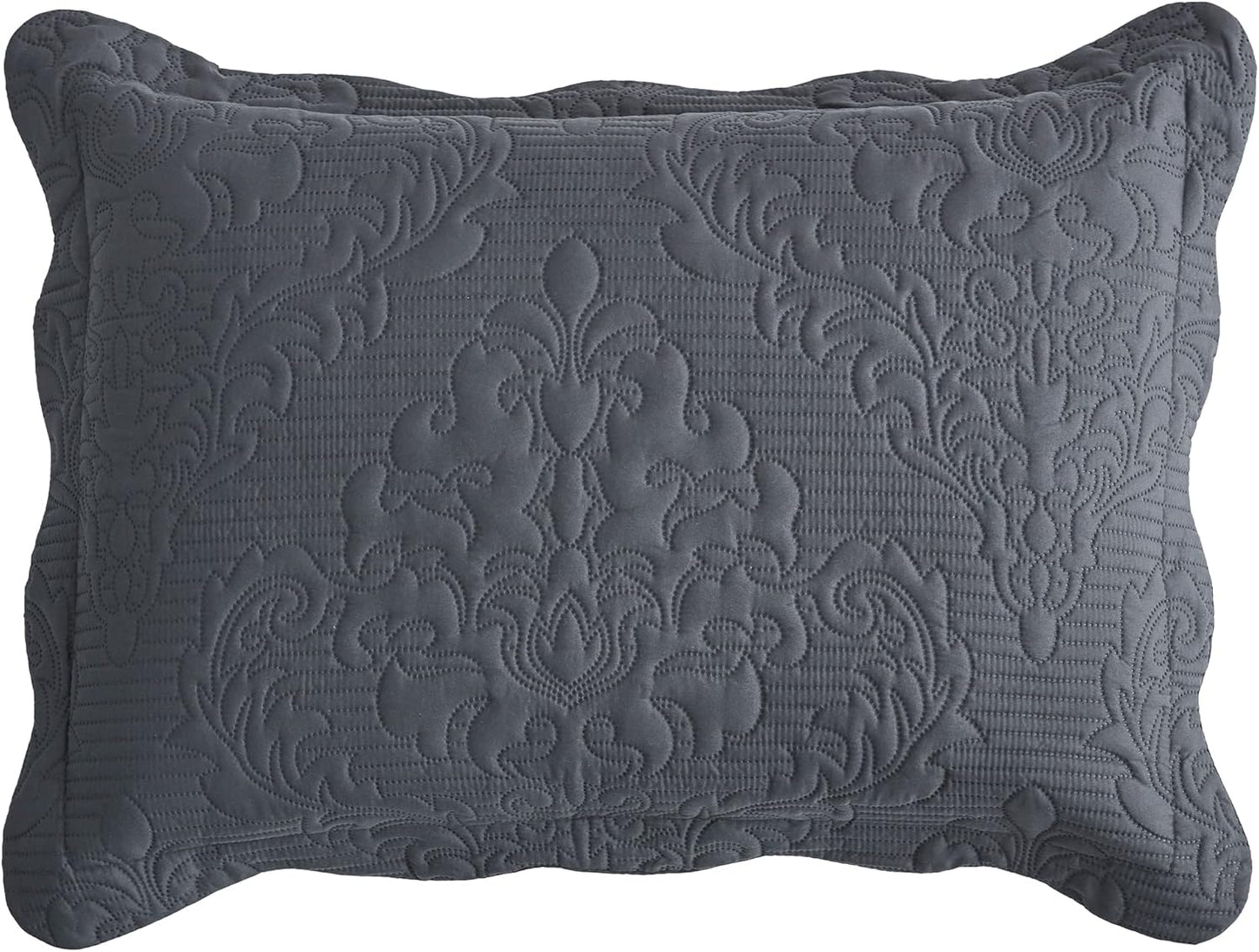 CHIXIN Oversized Bedspread Coverlet Set King Size - Lightweight Bedding Cover - Beautiful Stitching - 5 Piece Reversible Bedspread - Luxury Damask Paisley Pattern (King, Lagoon)