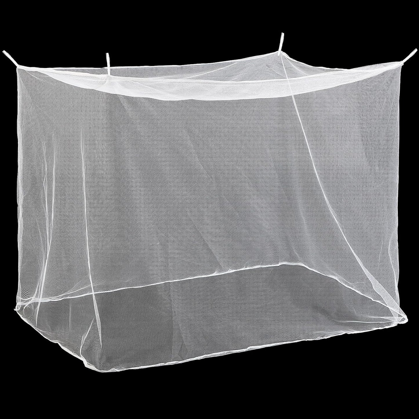 4 Corners Mosquito Net for Mosquiteros para Camas Bed Canopies Netting Bed Drapes Rectangular Mosquito Mesh for Camping Home Outdoor Travel(White,L75 X W79 X H67 Inch,Opening)